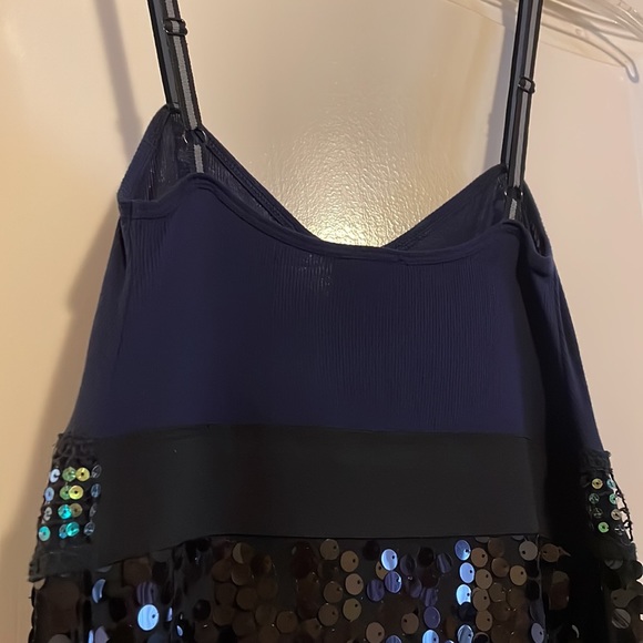 Free People Black & Blue Sequin Mini Dress Size 4 - Picture 4 of 11